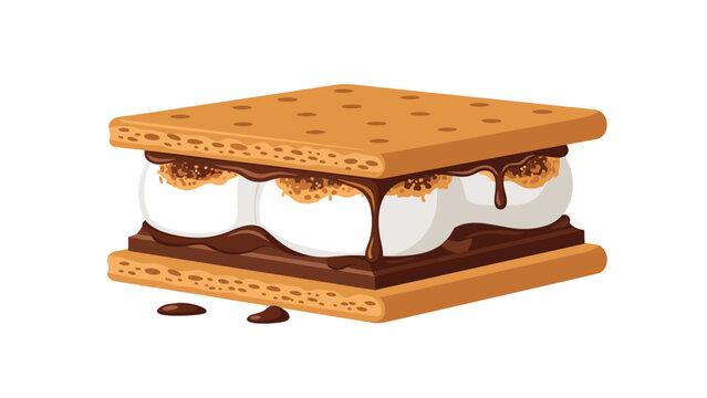 Mouth-watering s'more features gooey toasted marshmallows and melted chocolate sandwiched between two graham crackers.