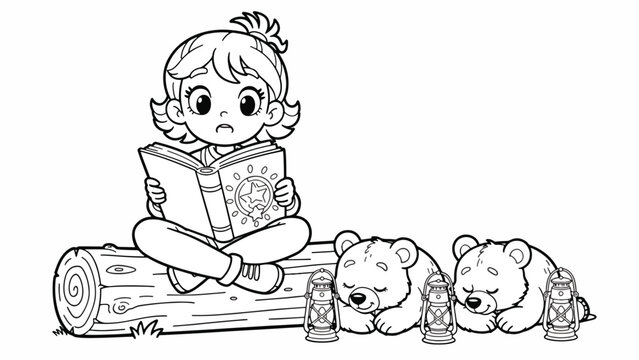 Child sitting with two small bears.