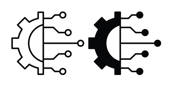 advanced technology icon. thin line icon vectors