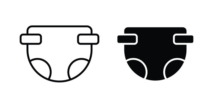 Baby diaper icon. thin line icon vectors