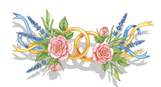 Pink Roses and Green Leaves Decoration.