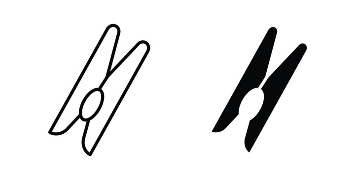 Clothespin icon. thin line icon vectors