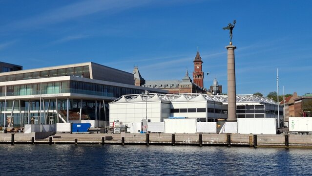 Helsingborg, Sweden - May 2026: Waterfront pavilion and conference facilities prepared ahead of the NATO foreign ministers meeting hosted in Helsingborg, expected to bring heightened security and inte
