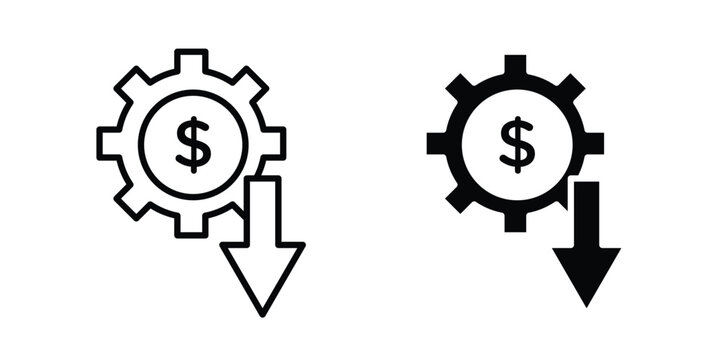 Cost optimization icon. thin line icon vectors