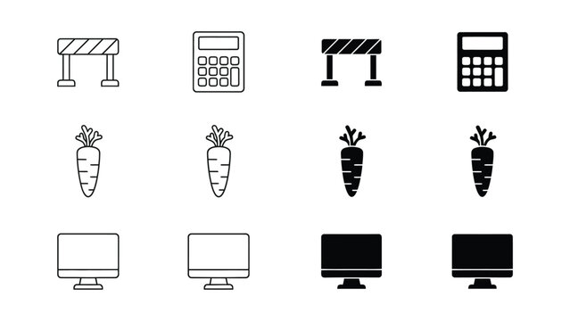 Contrast between blocked and accessible icons with different items
