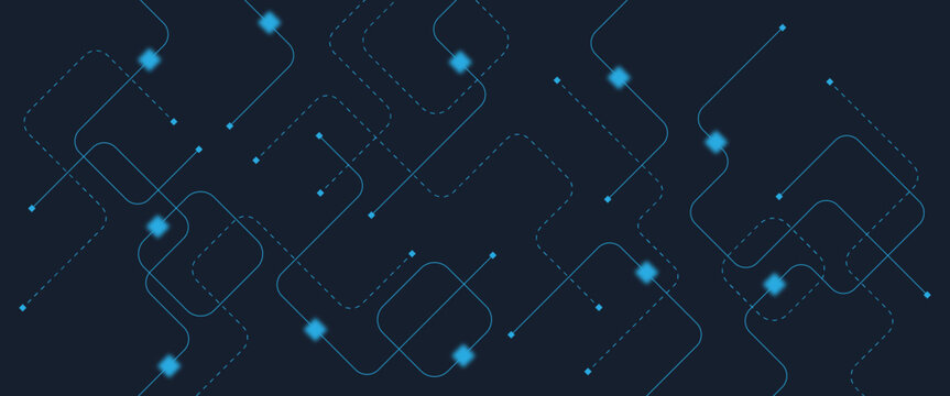 Abstract digital AI circuit board background with tech icons. Digital technology motherboard texture design. Engineering circuit board concept for poster, header, banner, website, presentation