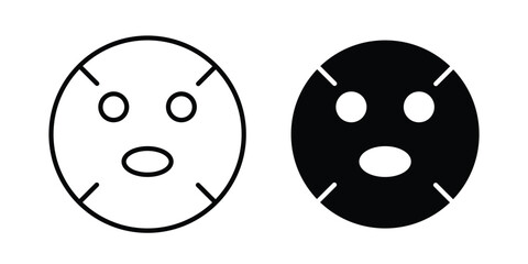 Obraz premium Face sheet mask icon. thin line icon vectors