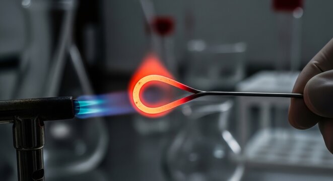 Sterilizing Inoculation Loop in Laboratory Flame