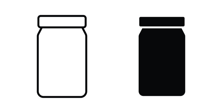 Glass jar icon. thin line icon vectors