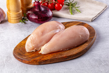 Obraz premium Fresh raw chicken fillet for cooking