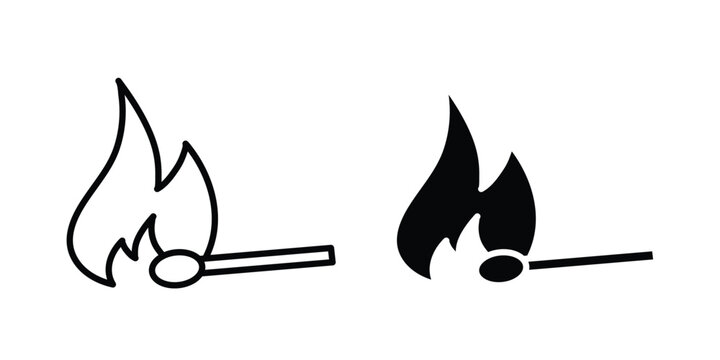 matchstick icon. thin line icon vectors