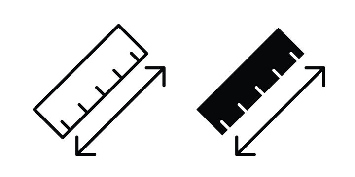 Measurement ruler icon. thin line icon vectors