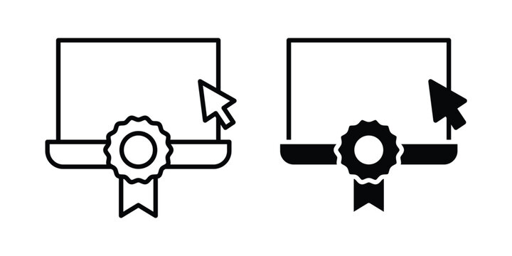 Online education icon. thin line icon vectors