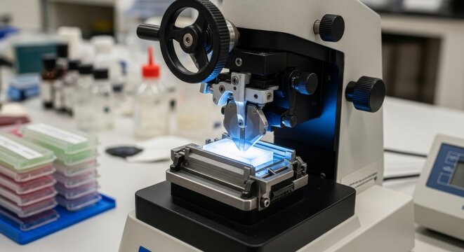 Laboratory Microtome Performing Precision Tissue Sectioning
