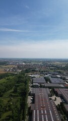 Fototapeta premium Aerial view over Industrial District