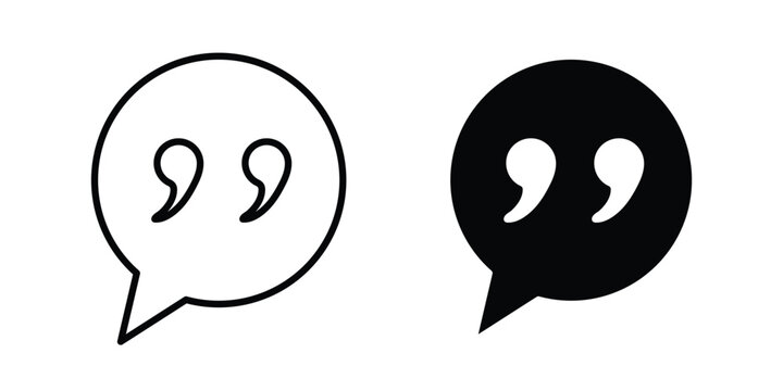 Quote Mark icon. thin line icon vectors