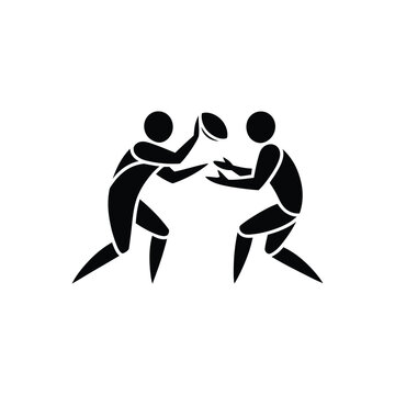 Black silhouette of three people dancing in a circle dancing people circle dance silhouette group dance