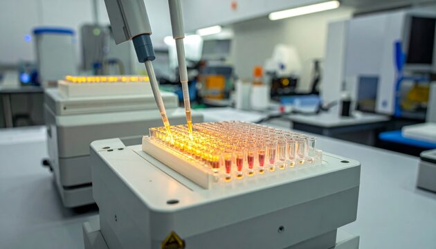 Laboratory PCR machine processing sample plates