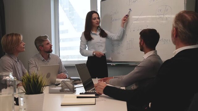 Group of happy progressive business people working on startup together at creative office