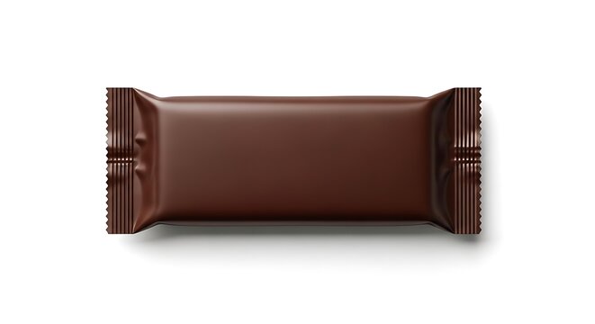 A single chocolate bar wrapped in brown foil packaging with embossed design details.