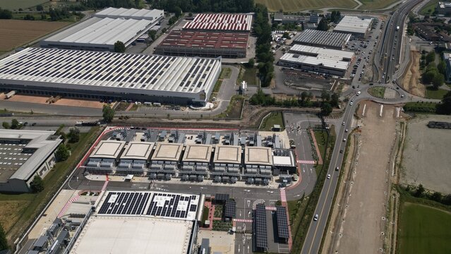 Hyperscale Data Center Campus Aerial View Italy, Milan
