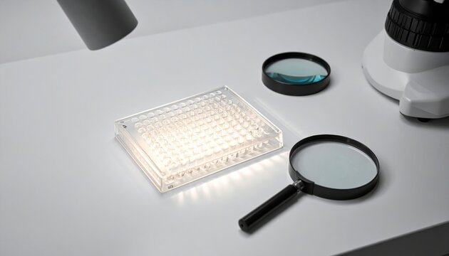 Microbiology Colony Counter with Magnifying Glass and Grid