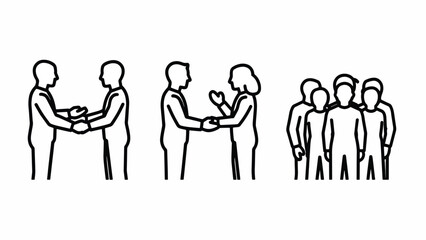 Obraz premium People shaking hands in groups.