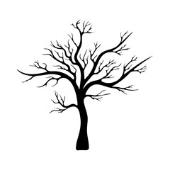 Obraz premium Leafless Tree Silhouette Icon Design.