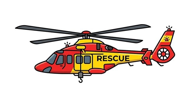 Rescue Helicopter Emergency Service Vehicle.