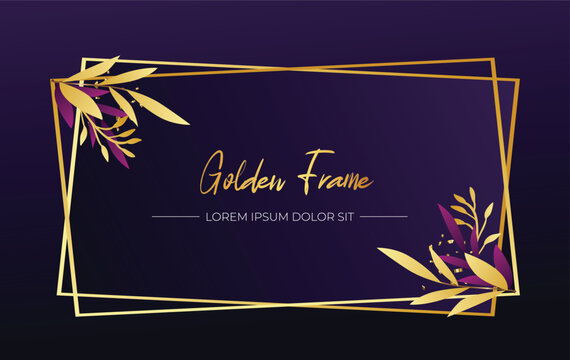 Abstract floral flower border illustration  leaf ornament with black background