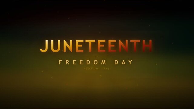 Juneteenth Freedom Day Celebration with Text on Gradient Background