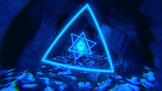 Blue Infinite Drive Tunnel &ndash; Futuristic Abstract Techno VJ Loop