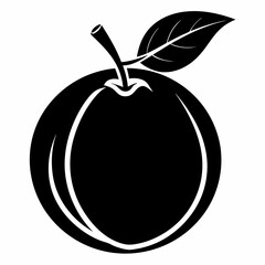 Fototapeta premium Minimalist black and white plum illustration