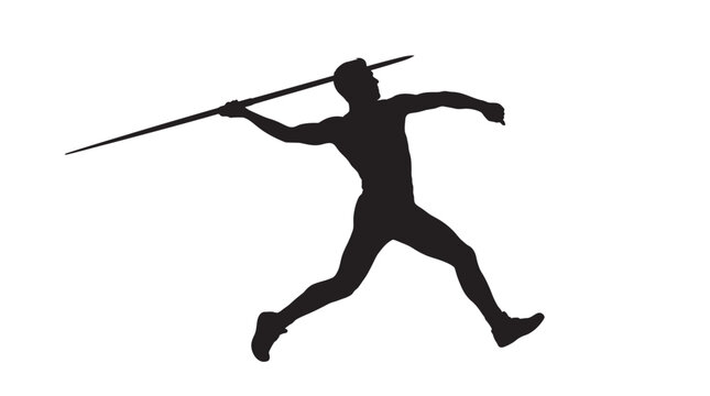 javelin thrower in action athletic silhouette high quality