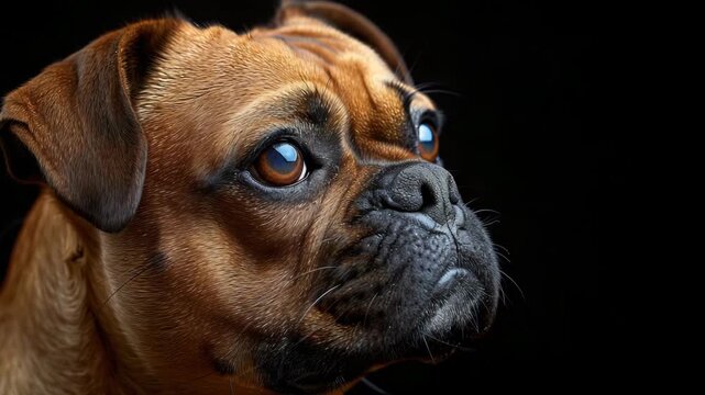 bulldog on a black background