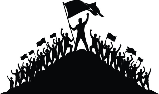 Victory and celebration silhouette