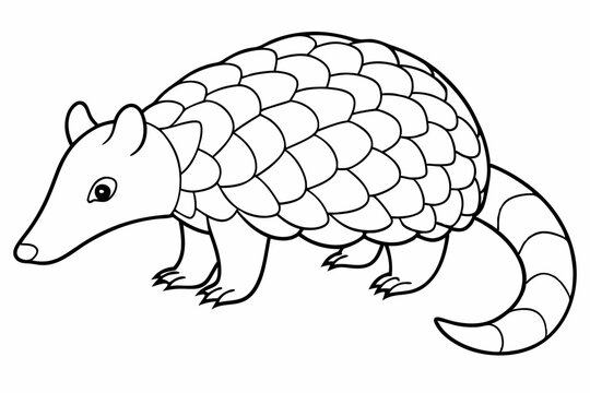 Cute armadillo illustration with protective scales