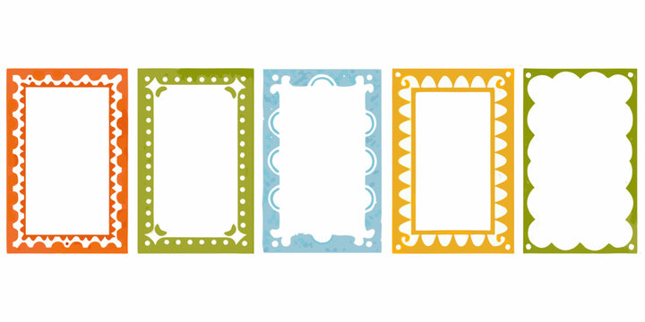 colorful vector frames collection bold geometric borders