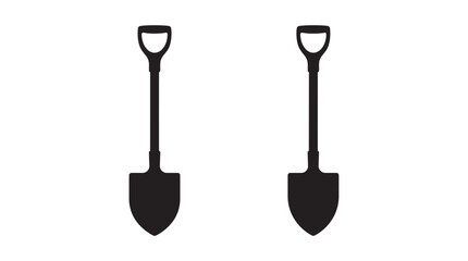Two shovels black silhouette on white background © Md