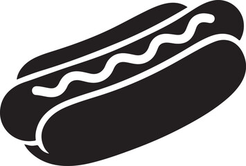 Bold silhouette hotdog icon vector isolated on white background for fast food branding design modern. © Md.Mozammal