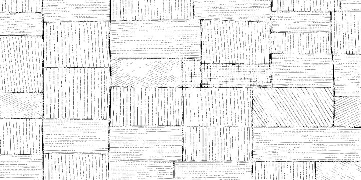 Black and white woven texture background with grunge effect vector illustration