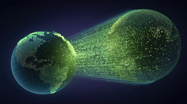 Digital spheres of light connect, transferring data across space