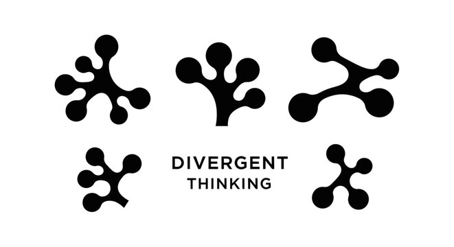 Divergent Thinking Concept: Abstract Shapes Representing Ideas and Innovation