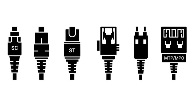 Fiber Optic Cable Connectors: SC, ST, LC, MPO/MTP - Technology Icons