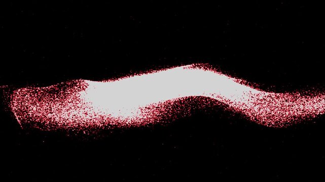 Abstract Glowing Red Energy Particle Wave Ripple Modern Grainy Digital Motion Graphics Art Loopable Backdrop for Cinematic Presentation and VJ Background