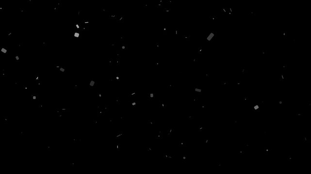 Abstract subtle dust particles slowly falling and floating on black background atmospheric motion