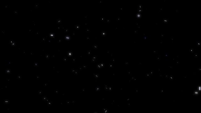 Abstract dust particles floating and drifting upwards across a dark background in continuous motion