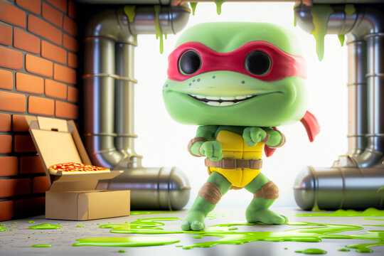Funko POP vinyl figure of Rafael ninja turtle isolated on white background