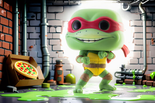 Funko POP vinyl figure of Rafael ninja turtle isolated on white background