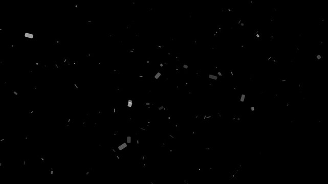 Realistic dust particles movement on black background with alpha channel overlay loopable motion footage